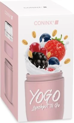 Coninx Yoghurtbeker To Go - Muesli Beker To Go - Lunchbeker - Mueslibeker 640ml (450ml+190ml) - Roze -Mepal Promos Winkel 728x1200 1