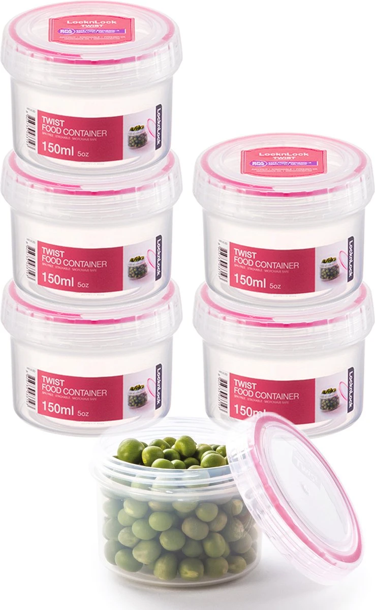 Lock&Lock Voorraadbussen - Vershoudbakjes - Bewaardozen Voedsel - Sausbakjes Met Deksel - Dressing Bakje - Kruidenpotjes - Babyvoeding Bewaarbakjes - 150 Ml - Rond - Luchtdicht - BPA Vrij - Set Van 6 Stuks 1 Lock&Lock Voorraadbussen - Vershoudbakjes - Bewaardozen Voedsel - Sausbakjes Met Deksel - Dressing Bakje - Kruidenpotjes - Babyvoeding Bewaarbakjes - 150 Ml - Rond - Luchtdicht - BPA Vrij - Set Van 6 Stuks