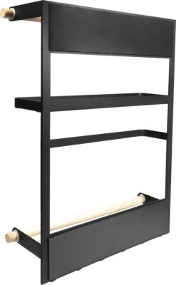 QUVIO Keukenrekje Van Metaal Magnetisch - Kruidenrek - Keuken Opbergrek Voor Kruiden, Handdoeken En Opscheplepels - Zwart -Mepal Promos Winkel 741x1200
