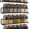 Kruidenrek Ophangbaar Kruidenpotjes Wandrek Organizer Keuken Accessoires - Zwart - Geschikt Voor Bijna Alle Kruidenpotjes