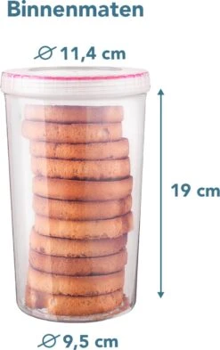 Lock&Lock Beschuitbus - Bewaardoos Voor Beschuit - Rijstwafel Bewaarbus - Voorraadbussen - Set Van 2 Stuks - 1,9 Liter - Transparant -Mepal Promos Winkel 754x1200