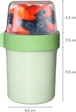 Lock&Lock Lunchset - Yoghurtbeker En Lunchboxen - Bento Box - Muesli Beker - Snackdoosjes - Lunchpot - Met Compartimenten - Volwassenen En Kinderen - To Go - Lekvrij - BPA Vrij - Groen -Mepal Promos Winkel 817x1200 1