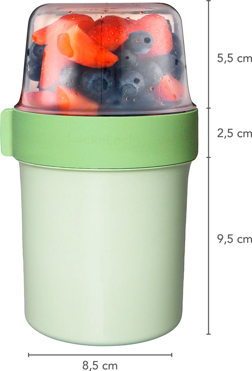 Lock&Lock Yoghurtbeker - Yoghurt Beker To Go - Muesli Beker To Go - Lunchpot - Lunchbeker - Medium - 560 Ml + 310 Ml - Groen 5 Lock&Lock Yoghurtbeker - Yoghurt Beker To Go - Muesli Beker To Go - Lunchpot - Lunchbeker - Medium - 560 Ml + 310 Ml - Groen - Afbeelding 5