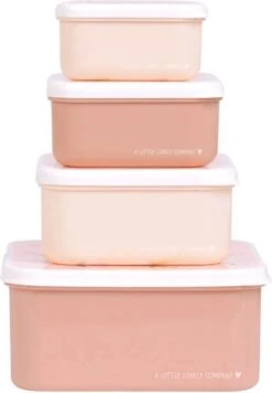 A Little Lovely Company - Brooddoos - Broodtrommel - Lunch & Snack Box Set Van 4 - Vlinders -Mepal Promos Winkel 832x1200 2