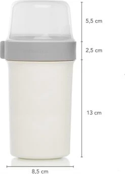 Lock&Lock Yoghurt Beker To Go - Muesli Beker To Go - Lunchbeker - Salade To Go - Saladebox - Large - 760 Ml + 310 Ml - Wit -Mepal Promos Winkel 862x1200