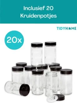 TidyHome Kruidenrek Draaibaar - Kruidenpotjes - Kruiden Carrousel - 20 Kruidenpotjes - Zwart - RVS - Draaibaar - Aanrecht Organizer - Inclusief Labels, Pen En Trechter - Keuken Organizer 14 TidyHome Kruidenrek Draaibaar - Kruidenpotjes - Kruiden Carrousel - 20 Kruidenpotjes - Zwart - RVS - Draaibaar - Aanrecht Organizer - Inclusief Labels, Pen En Trechter - Keuken Organizer -Mepal Promos Winkel 889x1200