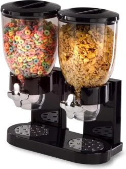 MikaMax Cornflakes Dispenser - Voorraadbus - Cornflakes Voorraadpot - Ontbijt Granendispenser - Zwart - 2 X 500 Gram -Mepal Promos Winkel 899x1200 10