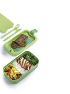 Curver Lunch&Go - Vershouddoos - Lunchbox - Inclusief Bestek - 2/3 Compartimenten - Groen -Mepal Promos Winkel 900x1200