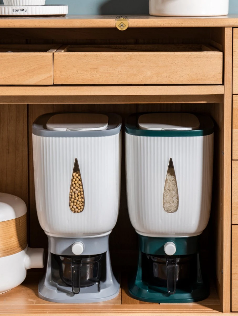 Deluqse Rijst Dispenser - Rijst Container - Grijs - Voedsel Dispenser - Rijst Opbergdoos - Rijst Bewaren - Rijst Opberg Container 9 Deluqse Rijst Dispenser - Rijst Container - Grijs - Voedsel Dispenser - Rijst Opbergdoos - Rijst Bewaren - Rijst Opberg Container - Afbeelding 9